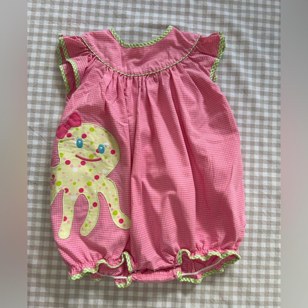 Pink Gingham Dress with Fun Design